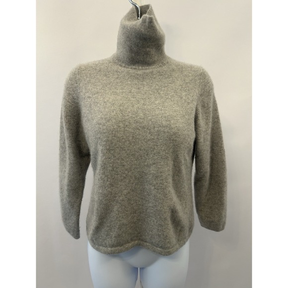 Charter Club Gray Cashmere Turtleneck Sweater Check Measurements  (b36) - Picture 1 of 4
